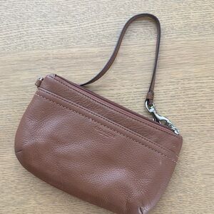 Coach Brown Leather Wristlet